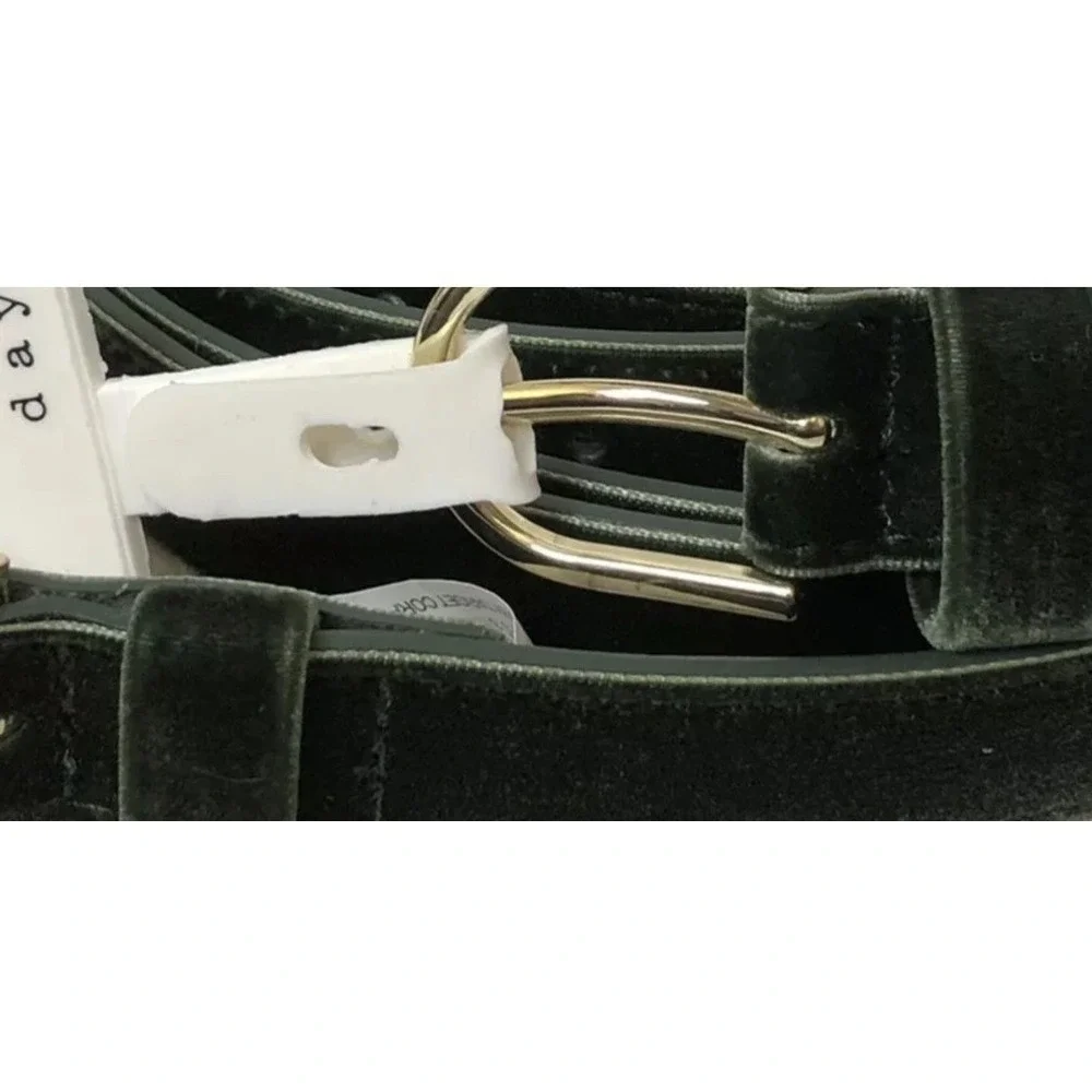 Velvet Dark Green Belt With Gold Buckle For Women's Size XL